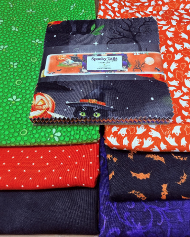 Spooky Tails Halloween Quilt Fabric Bundle
