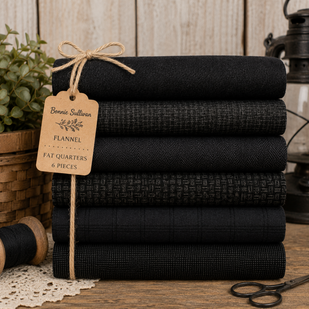 Black Woolies Flannel Fabric Bundle